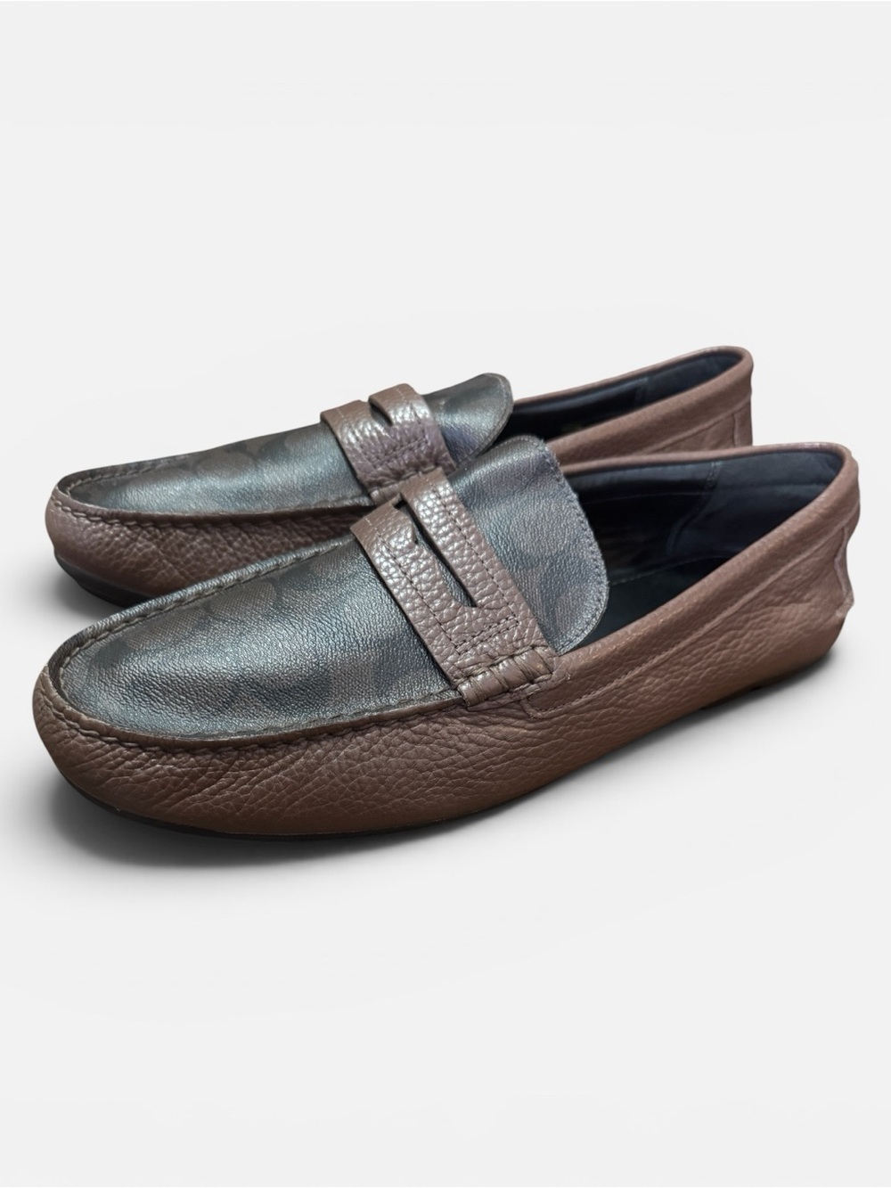 Coach Mott Men’s Penny Driver Loafers in a brown signature logo canvas Sz. 12 - Picture 4 of 11